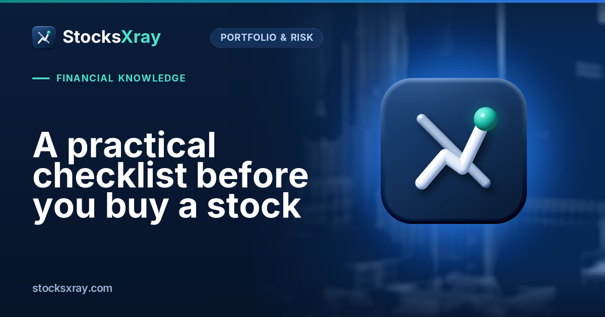 A practical checklist before you buy a stock