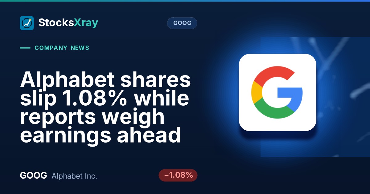 Alphabet shares slip 1.08% while reports weigh earnings ahead