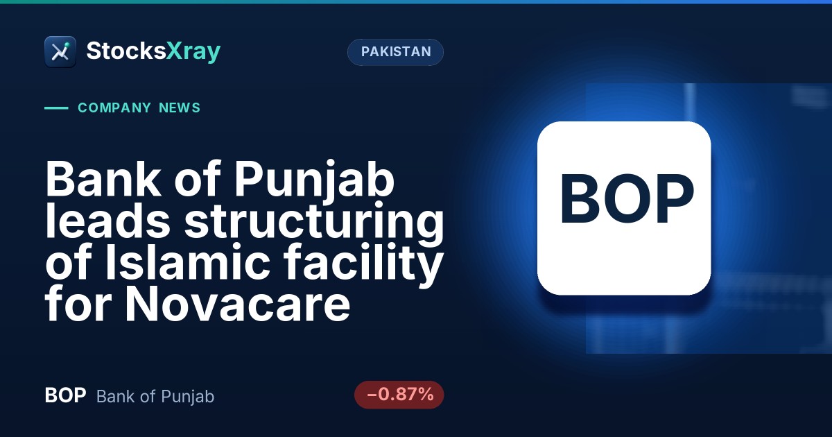 Bank of Punjab leads structuring of Islamic facility for Novacare