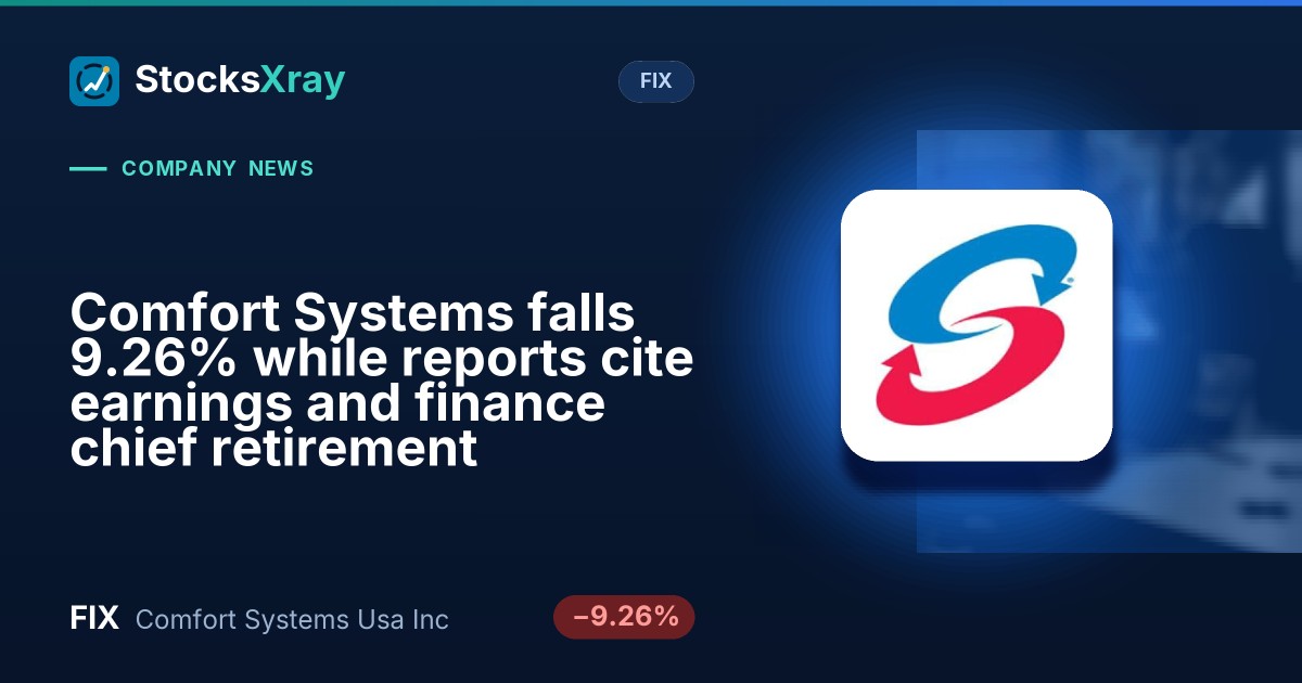Comfort Systems falls 9.26% while reports cite earnings and finance chief retirement