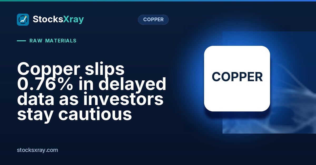Copper slips 0.76% in delayed data as investors stay cautious