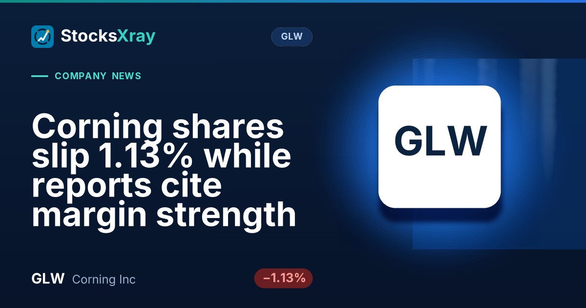 Corning shares slip 1.13% while reports cite margin strength