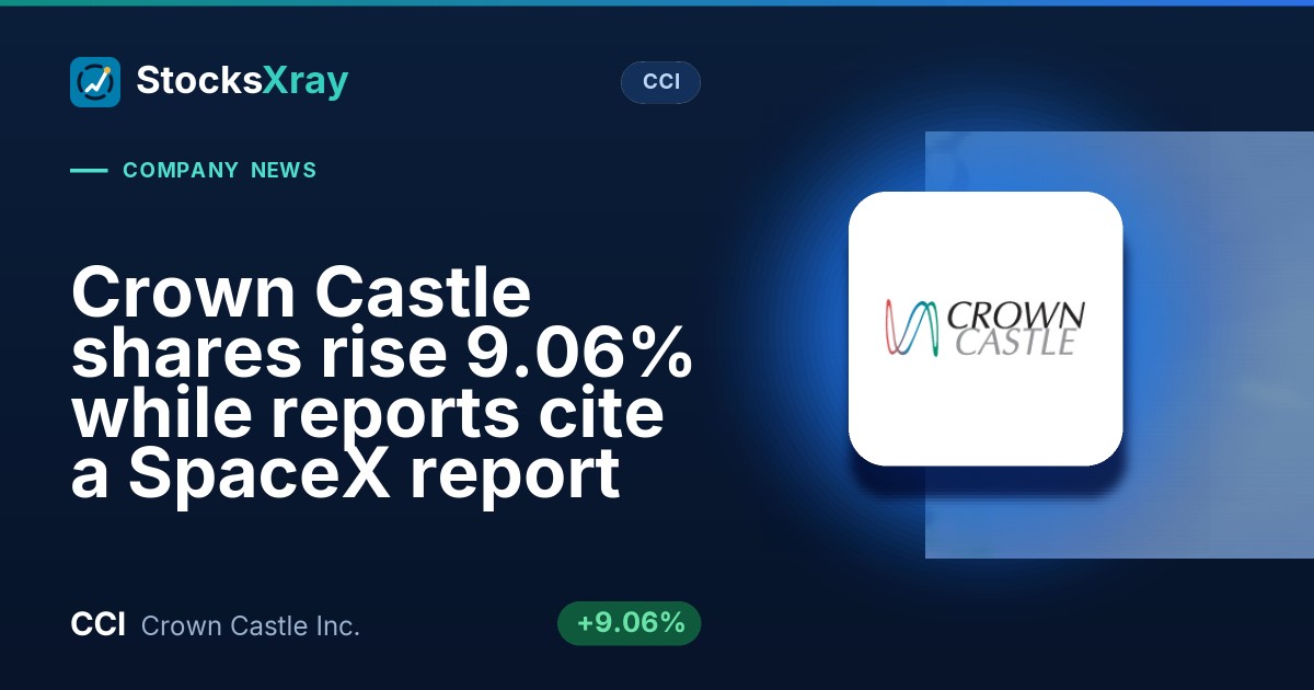 Crown Castle shares rise 9.06% while reports cite a SpaceX report