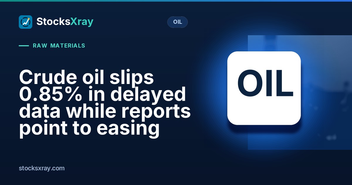 Crude oil slips 0.85% in delayed data while reports point to easing