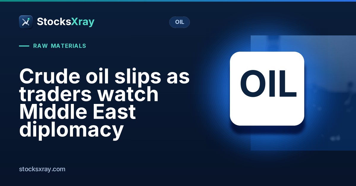 Crude oil slips as traders watch Middle East diplomacy