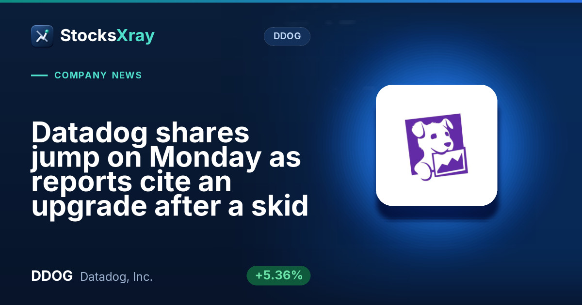 Datadog shares jump on Monday as reports cite an upgrade after a skid