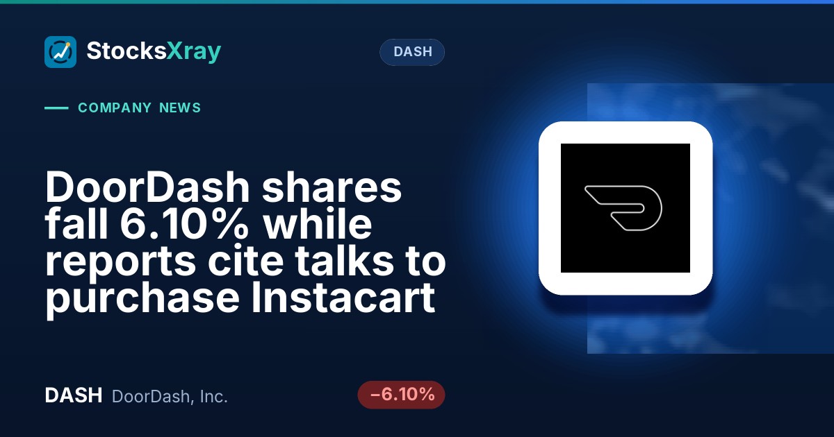 DoorDash shares fall 6.10% while reports cite talks to purchase Instacart