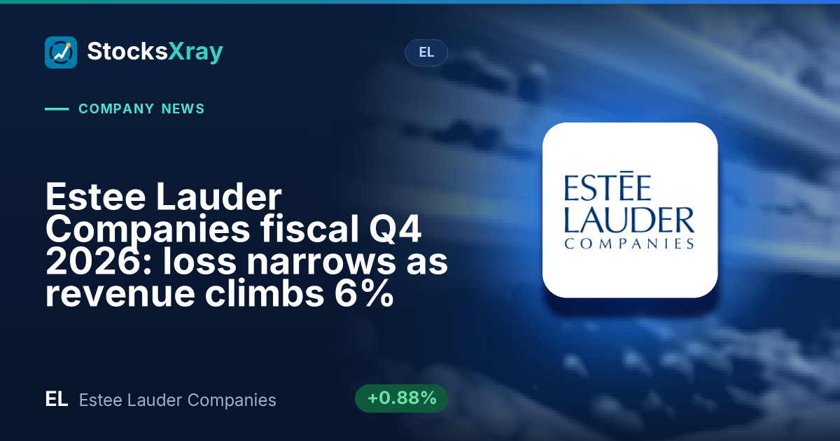 Estee Lauder Companies fiscal Q4 2026: loss narrows as revenue climbs 6%