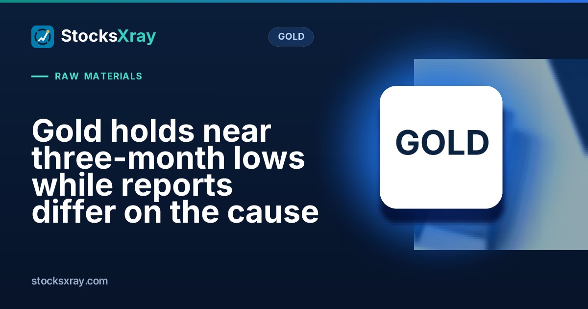 Gold holds near three-month lows while reports differ on the cause