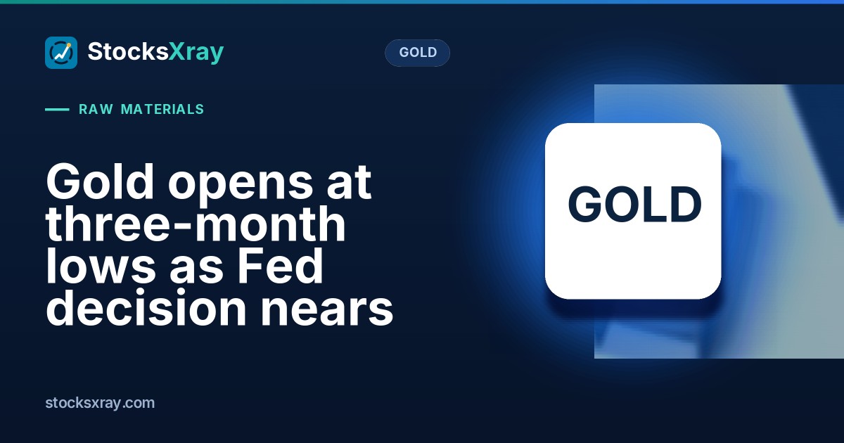 Gold opens at three-month lows as Fed decision nears