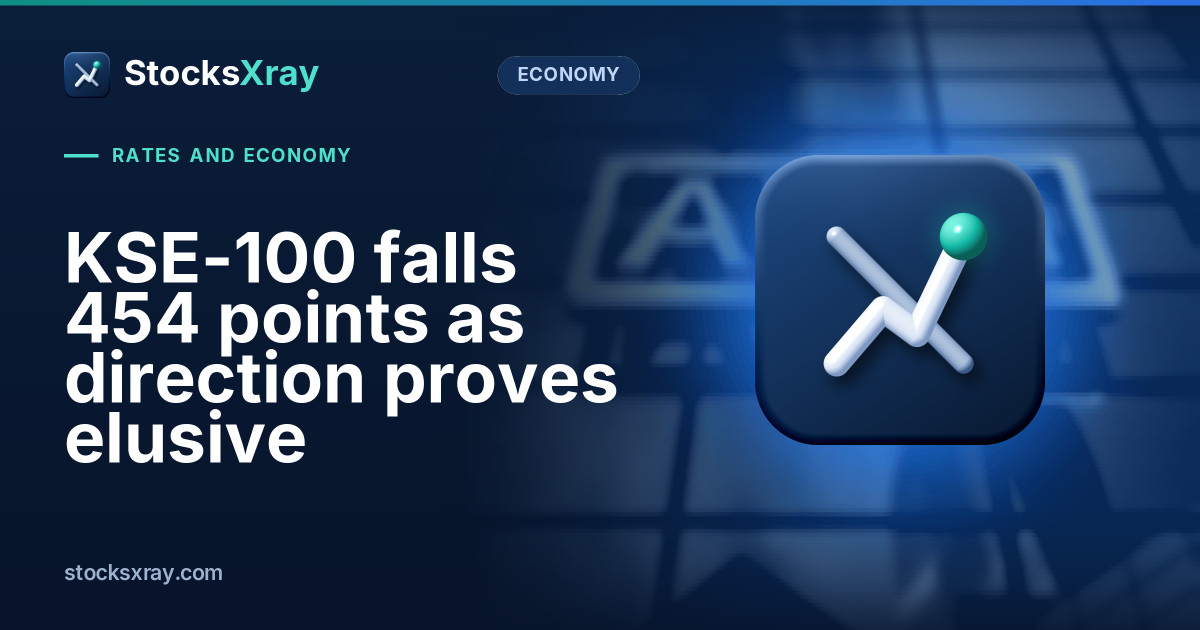 KSE-100 falls 454 points as direction proves elusive