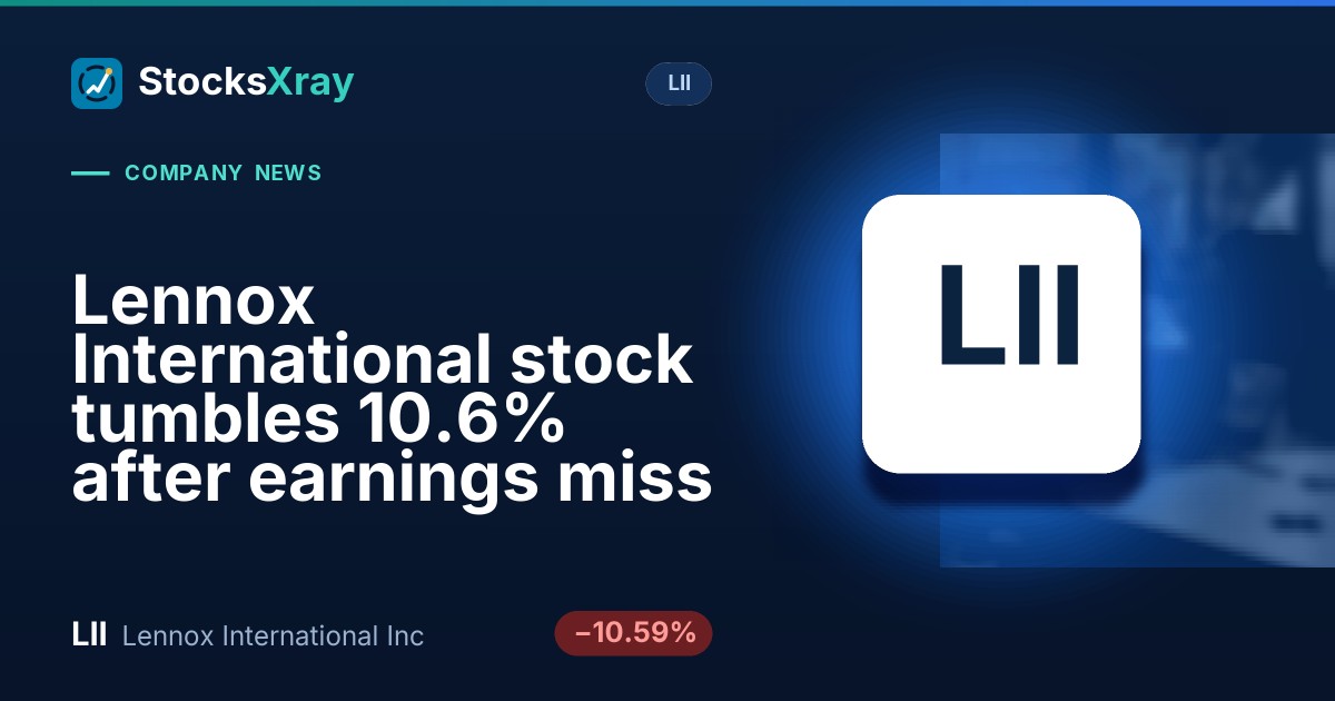 Lennox International stock tumbles 10.6% after earnings miss