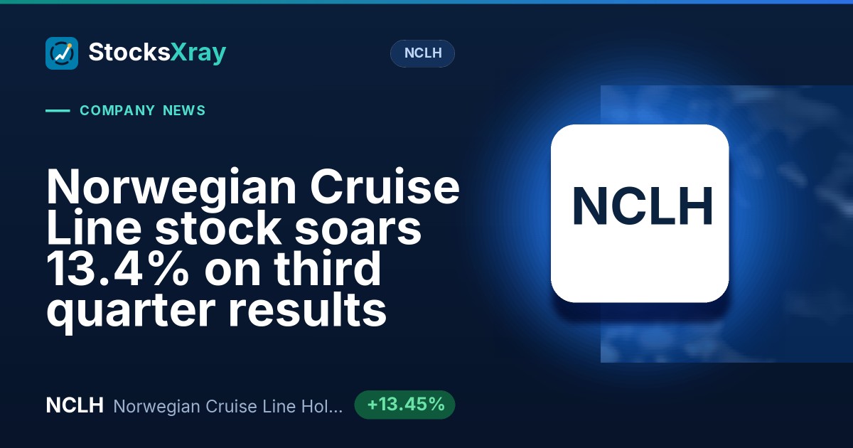 Norwegian Cruise Line stock soars 13.4% on third quarter results