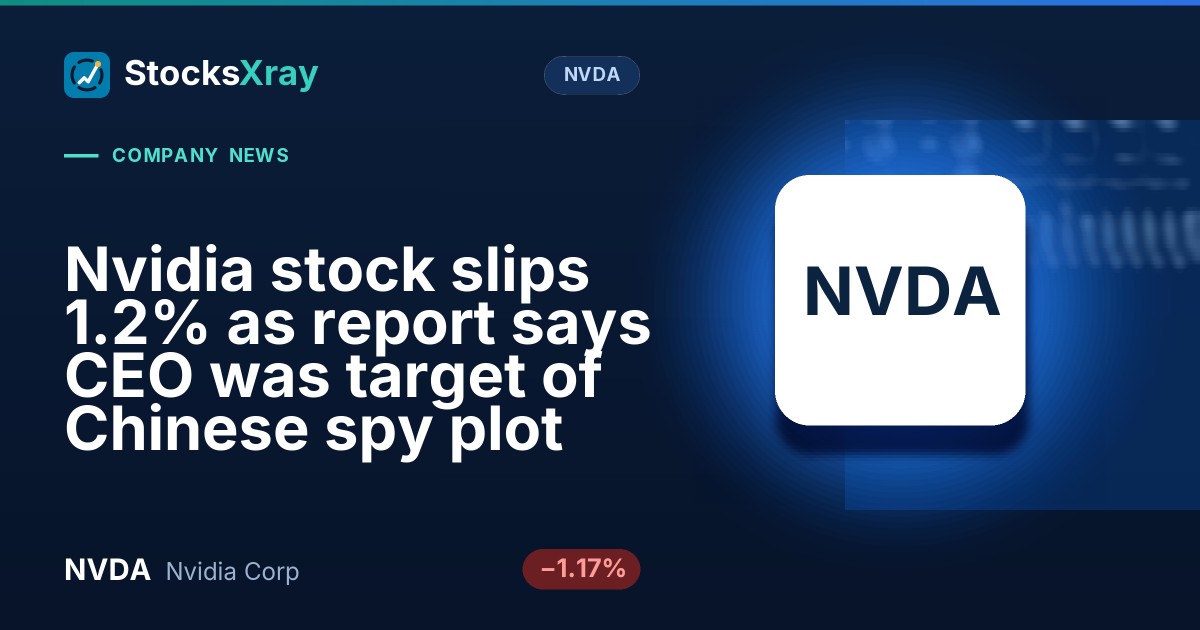 Nvidia stock slips 1.2% as report says CEO was target of Chinese spy plot