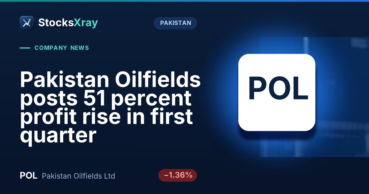 Pakistan Oilfields posts 51 percent profit rise in first quarter