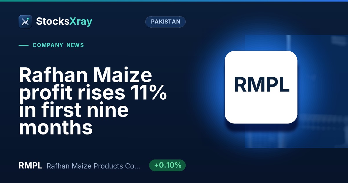 Rafhan Maize profit rises 11% in first nine months