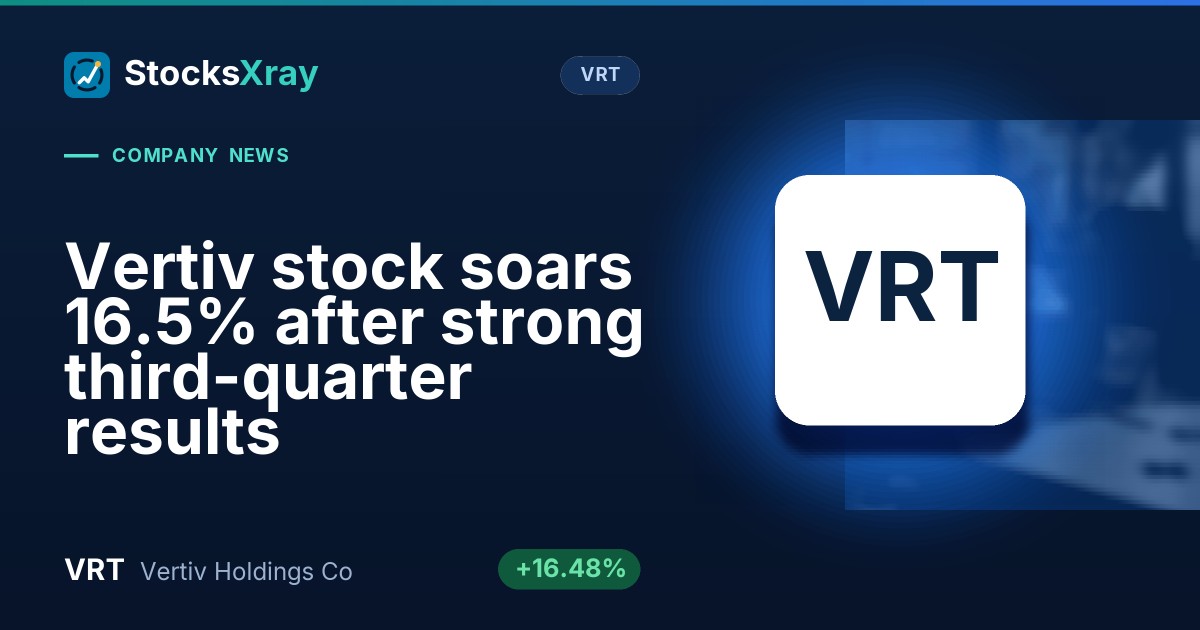 Vertiv stock soars 16.5% after strong third-quarter results